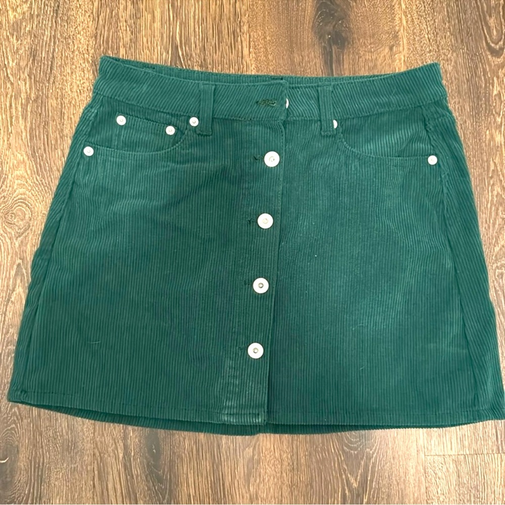 Green corduroy skirt